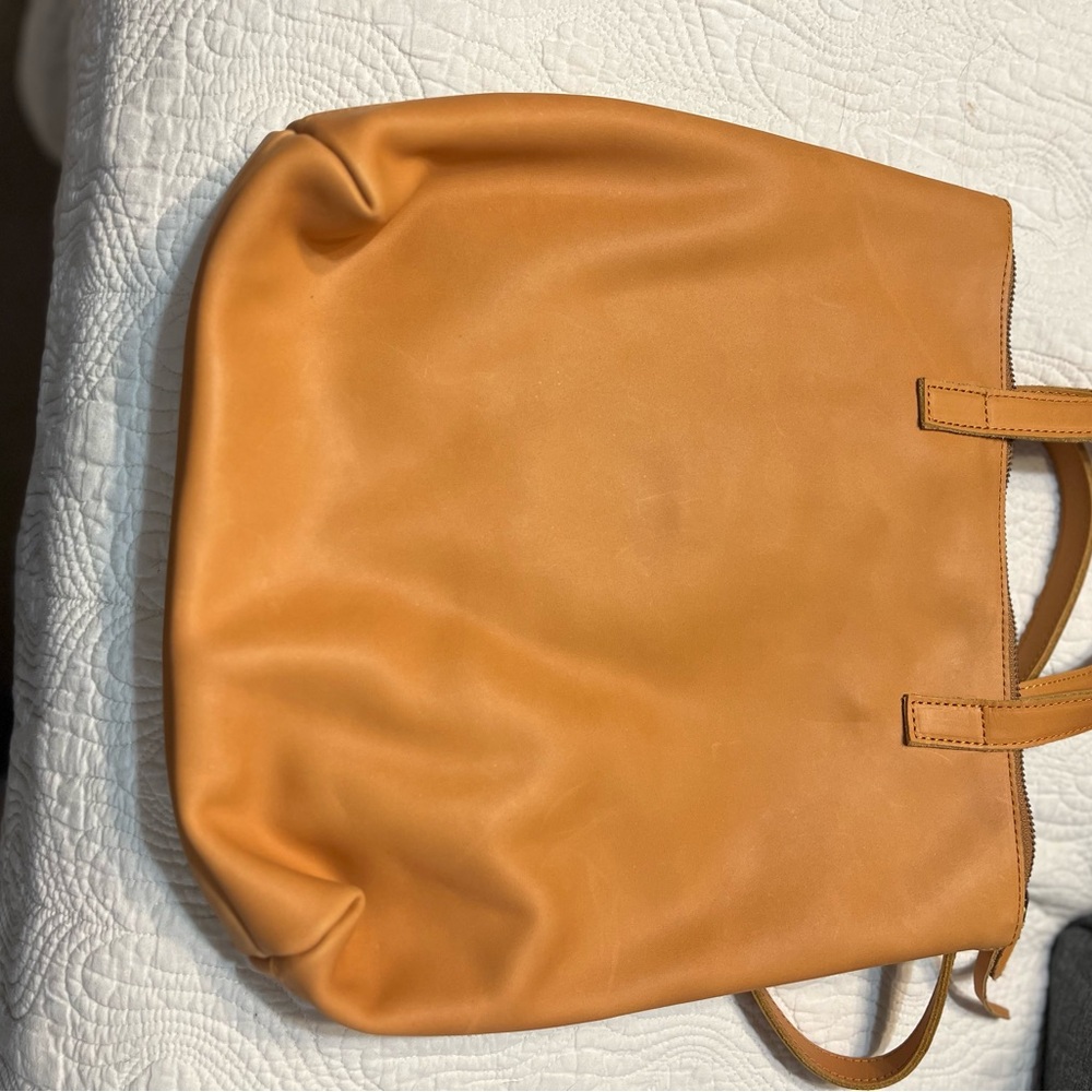 Able Tan Leather Tote Bag